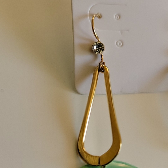 Turquoise and Gold Earrings - Picture 4 of 7